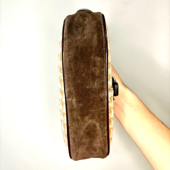 Vintage Y2K Coach Wool Houndstooth Demi Buckle Handbag Purse - Picture 5 of 11